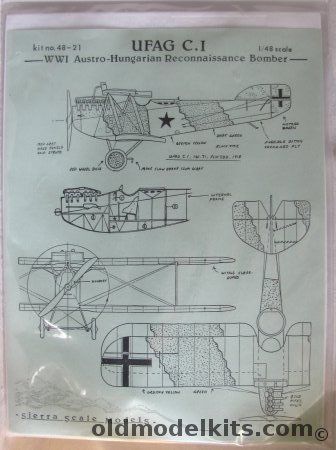 Sierra 1/48 UFAG C-1 Austro-Hungarian Reconnaissance Bomber - Bagged, 48-21 plastic model kit